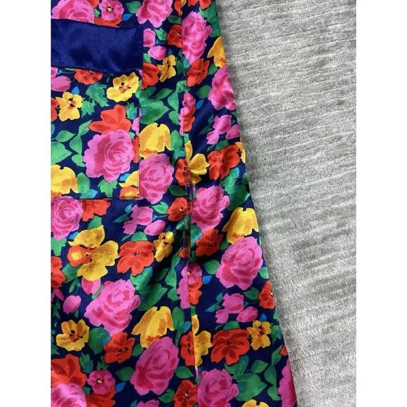 Vintage Victorias Secret Robe Large Multicolor‎ Floral Long Open Front Polyester - Picture 8 of 12